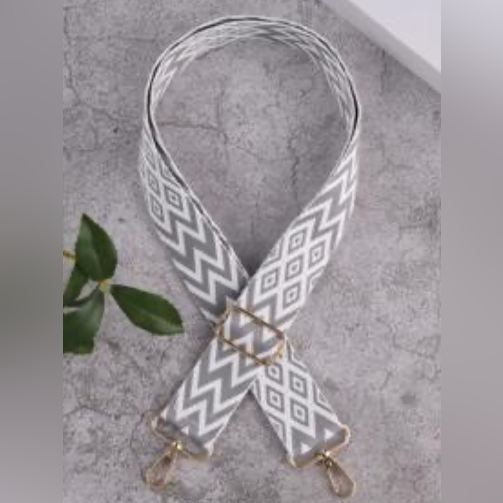 Gray Geometric Bag or Guitar Strap